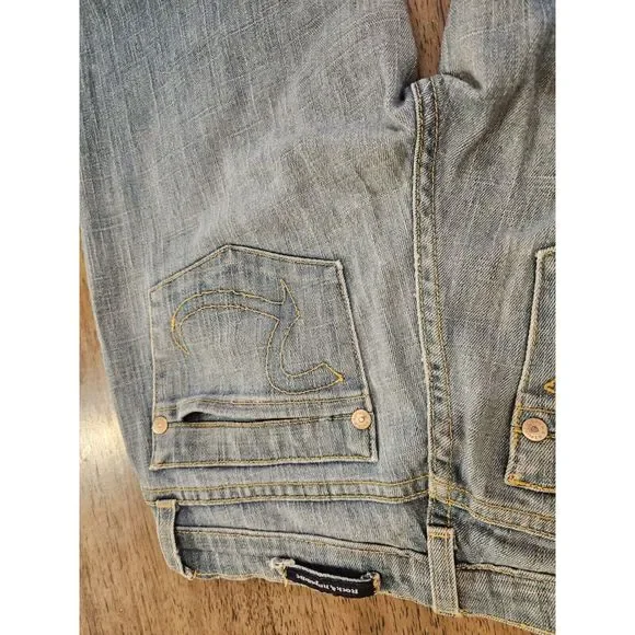 Women's vintage Y2K Mid-rise Jeans Straight 90's Light Denim Pants Blue boot cut - Picture 8 of 16